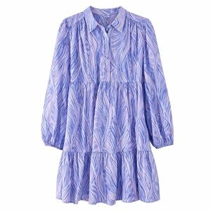 Allison NY Zia Dress Cotton Gauze Reef Print Lilac Purple Size Large